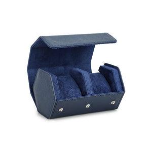 Etui na zegarek Duo Hexagonal ze Skóry w Kolorze Bleu Klein-2-Organizer-Zegarki-Studio