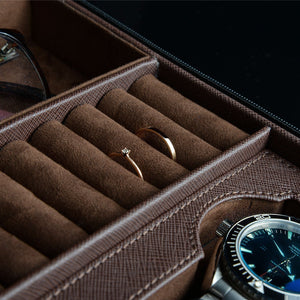 Pudełko na Zegarki - Lifestyle Saffiano Braun-3-Organizer-Zegarki-Studio