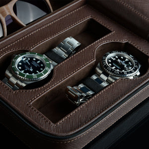 Pudełko na Zegarki - Lifestyle Saffiano Braun-6-Organizer-Zegarki-Studio