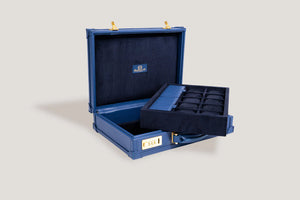 Pudełko na Zegarki - Master Safiano Navy Blue-3-Organizer-Zegarki-Studio