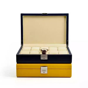 PUDEŁKO NA ZEGARKI MONOCHROMATYCZNE Niebieskie-4-Organizer-Zegarki-Studio