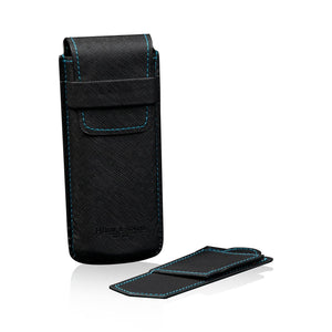 Pudełko Na Zegarki - Pokrowiec Saffiano w Kolorze Niebieskim-5-Organizer-Zegarki-Studio