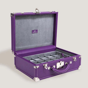 Pudełko na Zegarki - Trunk Safiano Purple-1-Organizer-Zegarki-Studio
