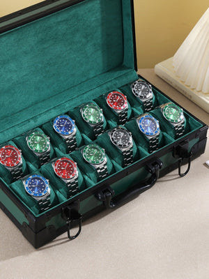 Walizka na zegarki Zielona Imperialna-3-Organizer-Zegarki-Studio