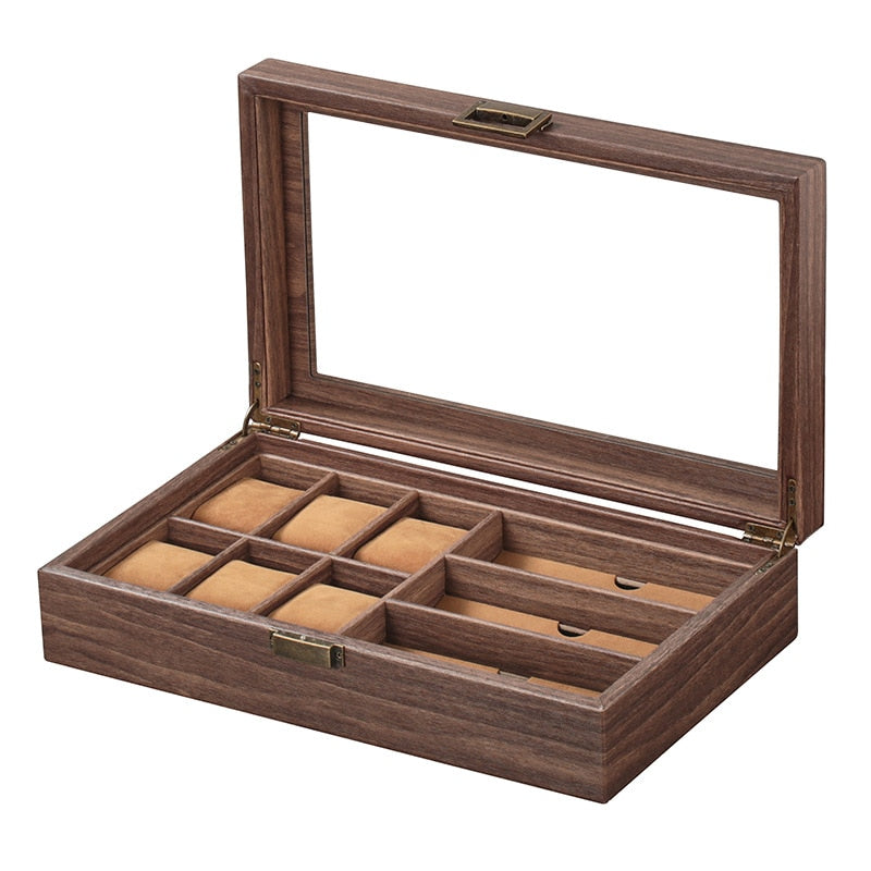 Pudełko na zegarki do przechowywania w stylu drewna-1-Organizer-Zegarki-Studio