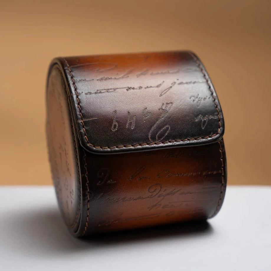 Pudełko na Zegarki - Galata Parchemin Platine Tan Solo-1-Organizer-Zegarki-Studio