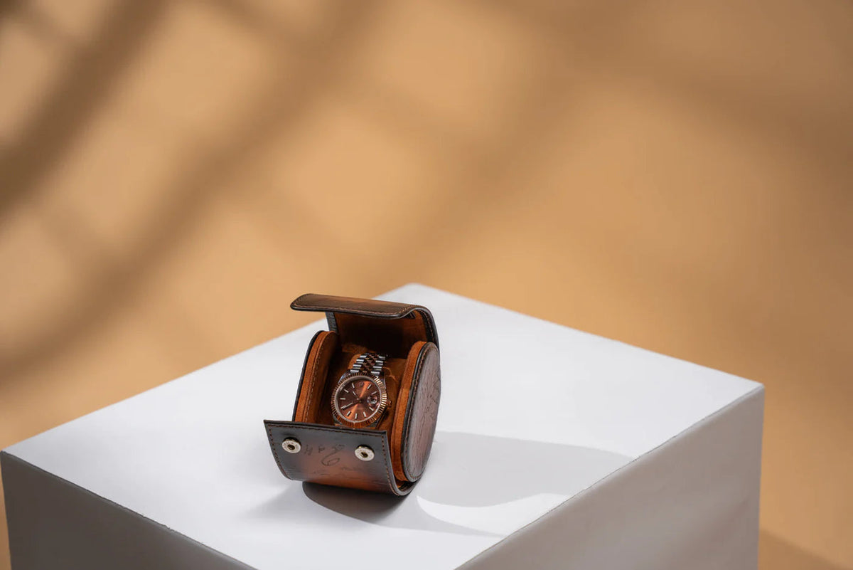 Pudełko na Zegarki - Galata Parchemin Platine Tan Solo-2-Organizer-Zegarki-Studio