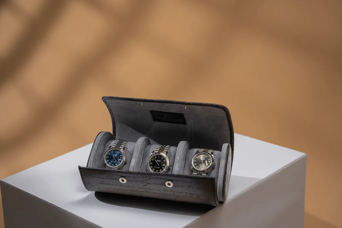 Pudełko na Zegarki - Galata Pergamin Platynowy Szary-3-Organizer-Zegarki-Studio