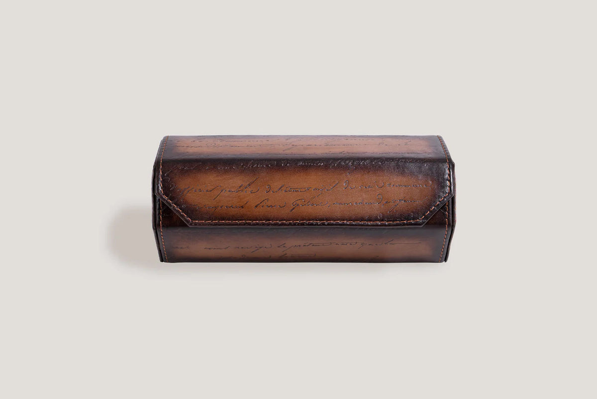 Pudełko na Zegarki - Galata Sześciokątne Pergamin Java Brązowe-2-Organizer-Zegarki-Studio