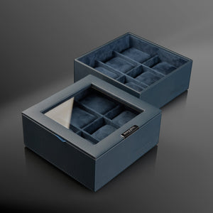 Pudełko na Zegarki - Heisse Double L Niebieskie-4-Organizer-Zegarki-Studio