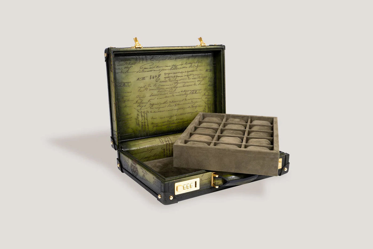 Pudełko na Zegarki - Master Edition Parchemin Olive Zielony-5-Organizer-Zegarki-Studio
