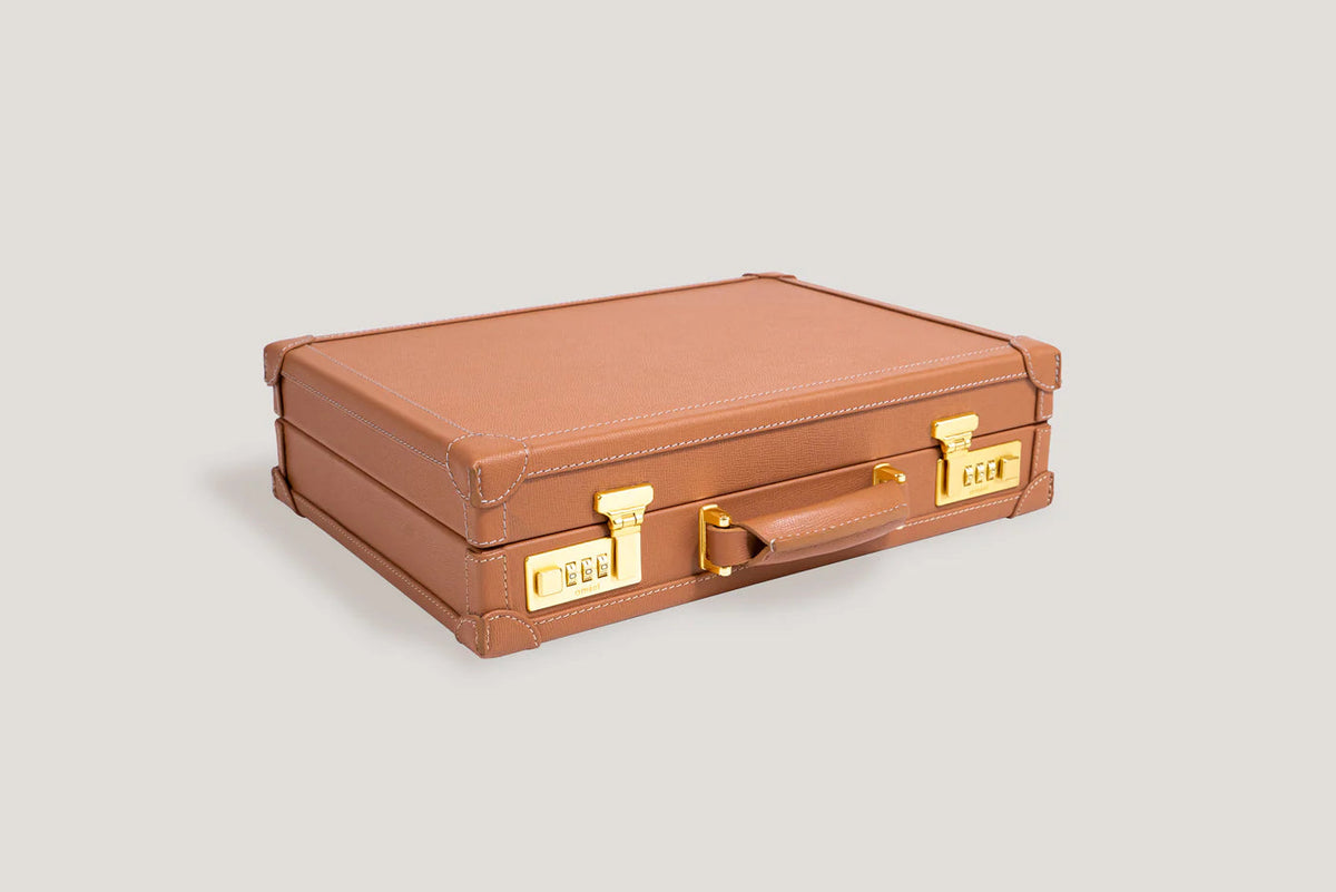 Pudełko na zegarki - Master Safiano Camel-6-Organizer-Zegarki-Studio