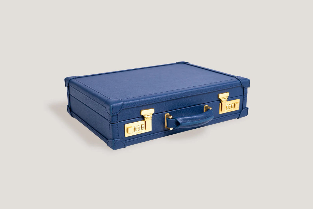 Pudełko na Zegarki - Master Safiano Navy Blue-6-Organizer-Zegarki-Studio