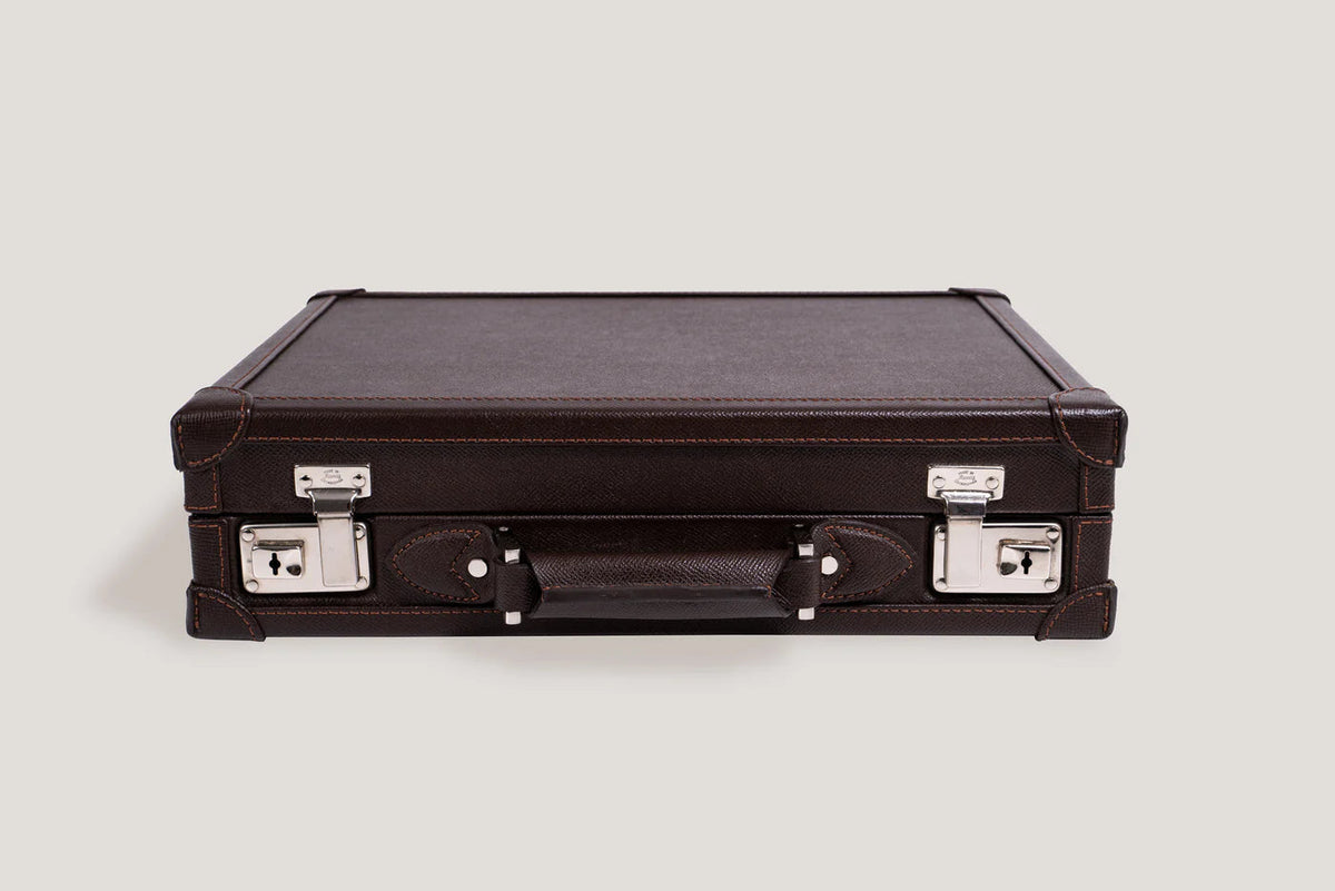 Pudełko na Zegarki - Master Safiano w Kolorze Ciemnobrązowym-2-Organizer-Zegarki-Studio