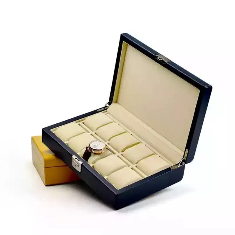 PUDEŁKO NA ZEGARKI MONOCHROMATYCZNE Niebieskie-2-Organizer-Zegarki-Studio