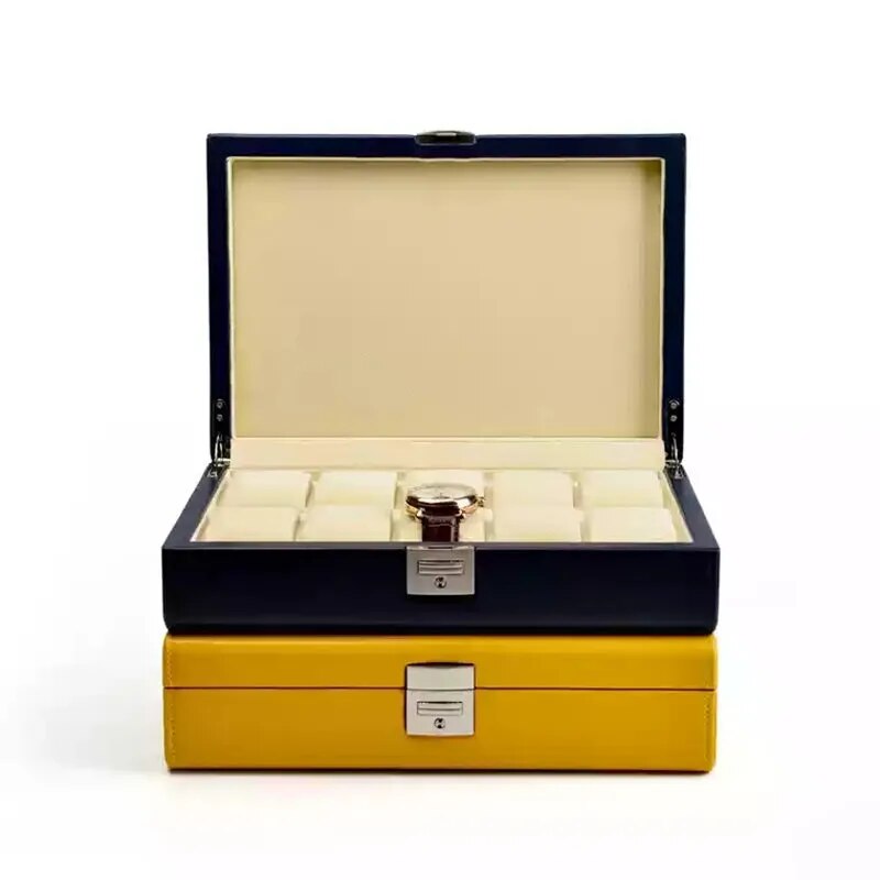 PUDEŁKO NA ZEGARKI MONOCHROMATYCZNE Niebieskie-4-Organizer-Zegarki-Studio