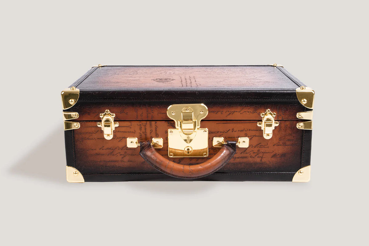 Pudełko na Zegarki - Trunk Parchement Jasnobrązowe-4-Organizer-Zegarki-Studio