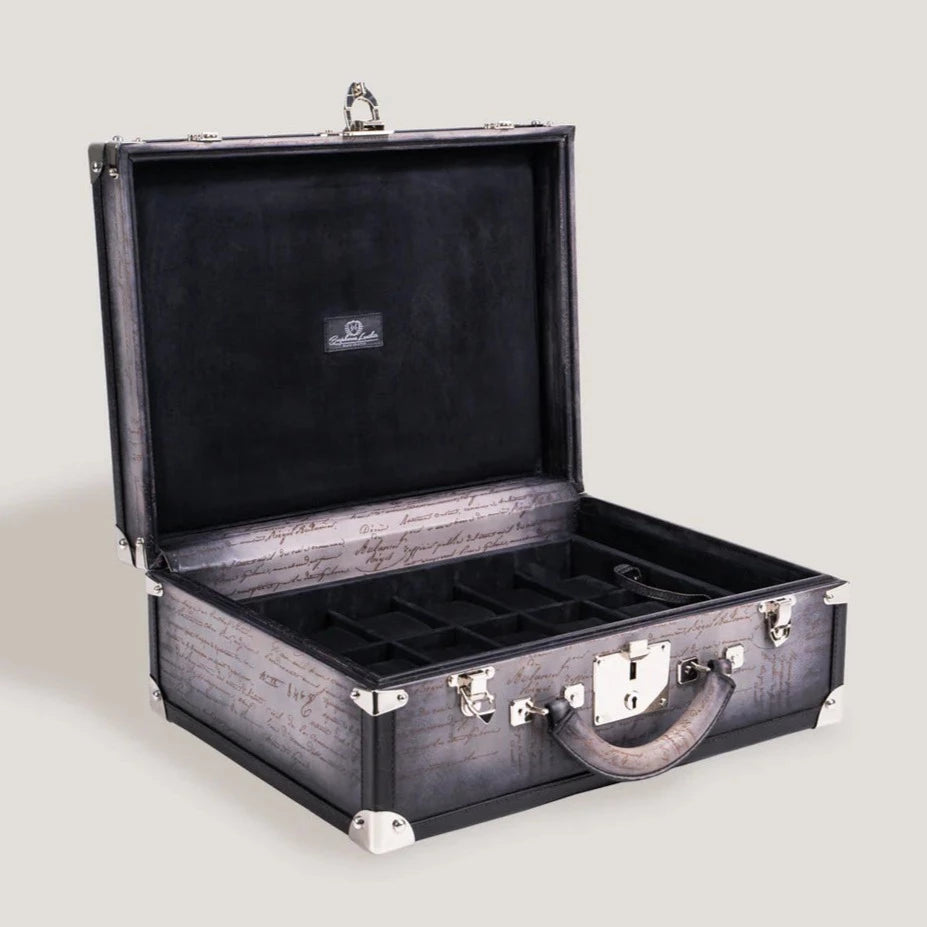 Pudełko na Zegarki - Trunk Parchment Grey-1-Organizer-Zegarki-Studio