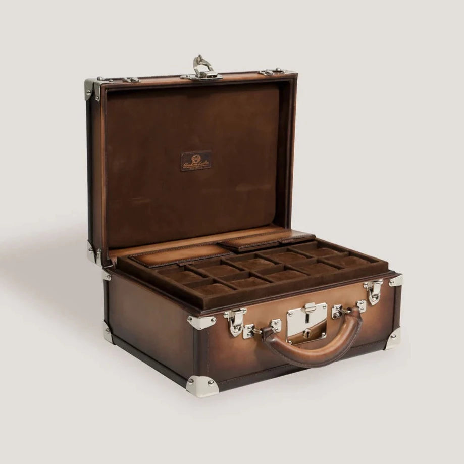Pudełko na Zegarki - Trunk Patina Java Brown-1-Organizer-Zegarki-Studio