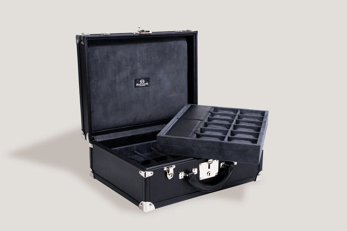 Pudełko na Zegarki - Trunk Safiano Black-4-Organizer-Zegarki-Studio