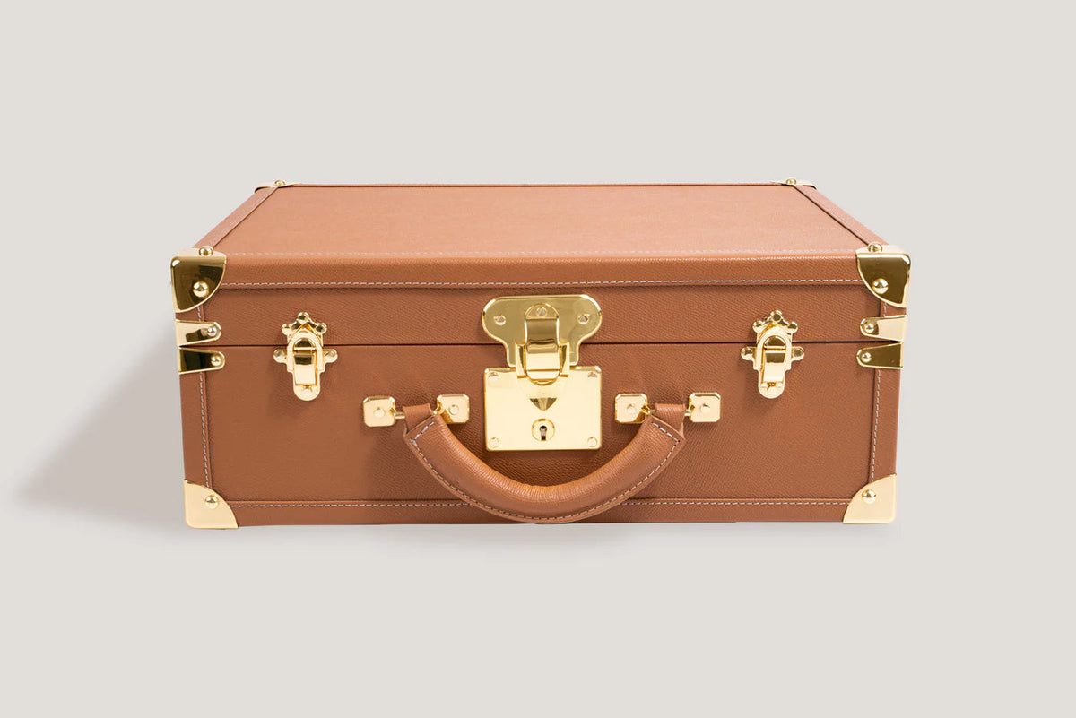 Pudełko na Zegarki - Trunk Safiano Camel-5-Organizer-Zegarki-Studio