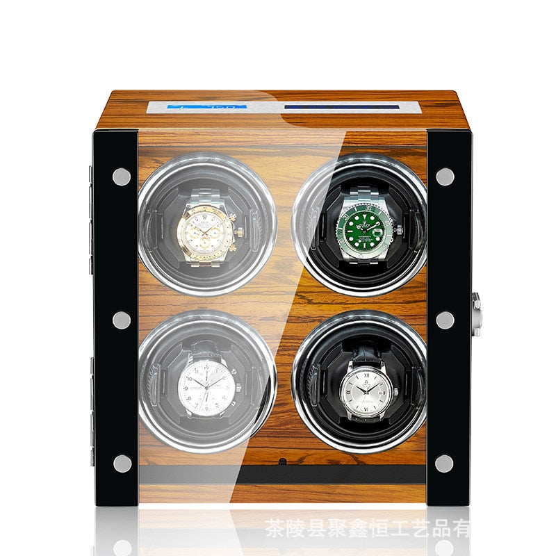 Rotomat do Zegarków Automatycznych Premium Brązowy 4 Sloty-1-Organizer-Zegarki-Studio