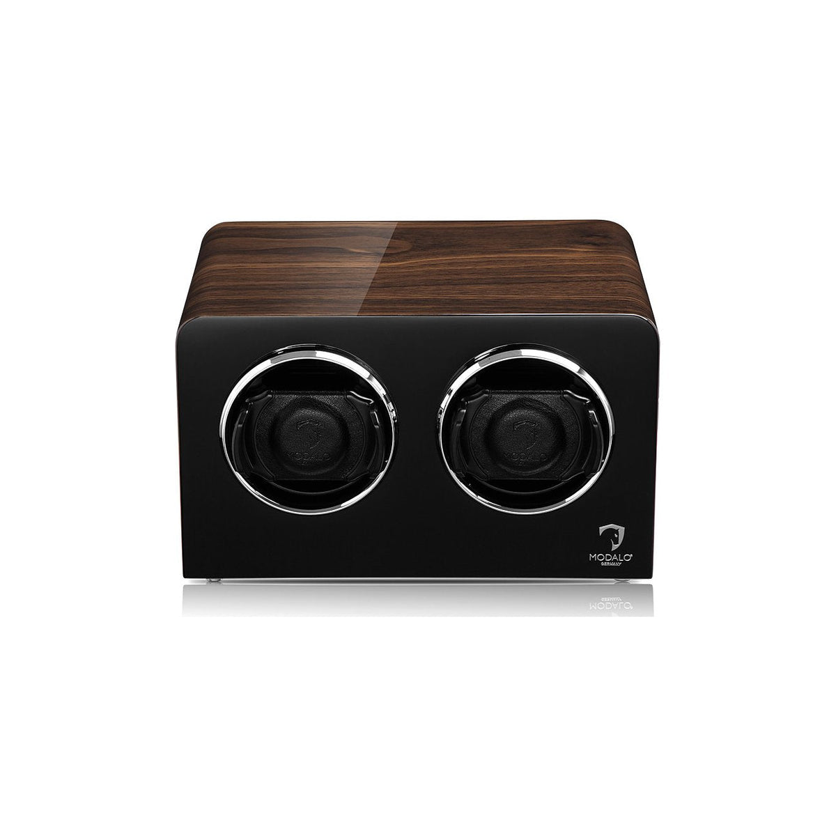 Rotomat do Zegarków - Nocna Szafka z Orzecha na Dwa Zegarki-2-Organizer-Zegarki-Studio