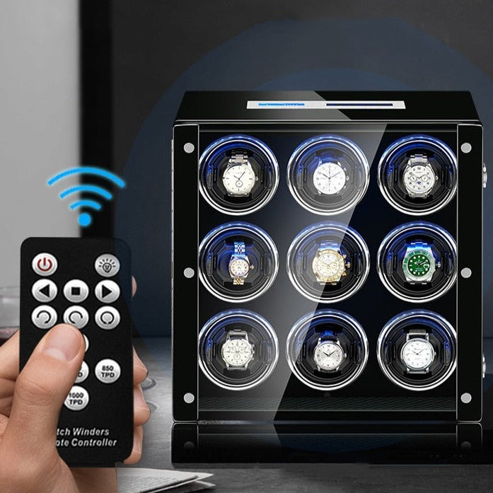 Rotomat do Zegarków Premium Brązowy 6 Miejsc-2-Organizer-Zegarki-Studio