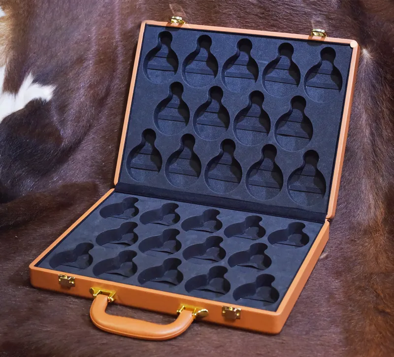 Walizka na Zegarki Cloche z Karmelową Skórą-1-Organizer-Zegarki-Studio