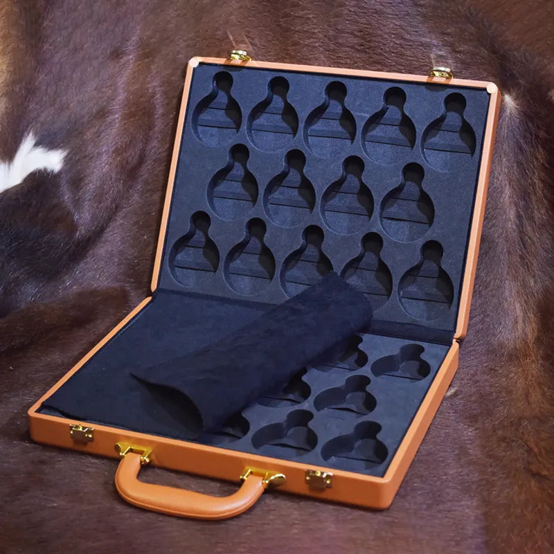 Walizka na Zegarki Cloche z Karmelową Skórą-2-Organizer-Zegarki-Studio