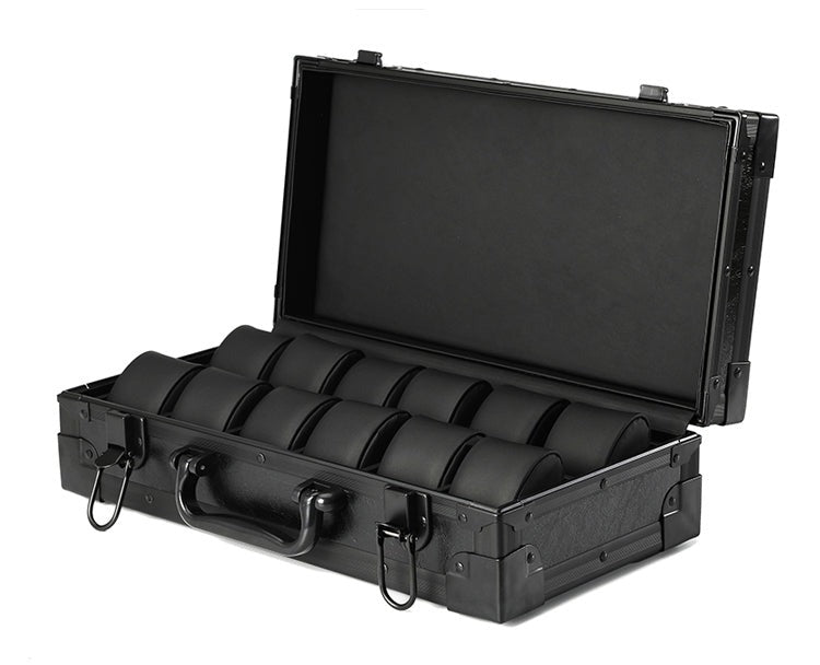 Walizka na zegarki koloru czarnego dla zegarmistrza-1-Organizer-Zegarki-Studio